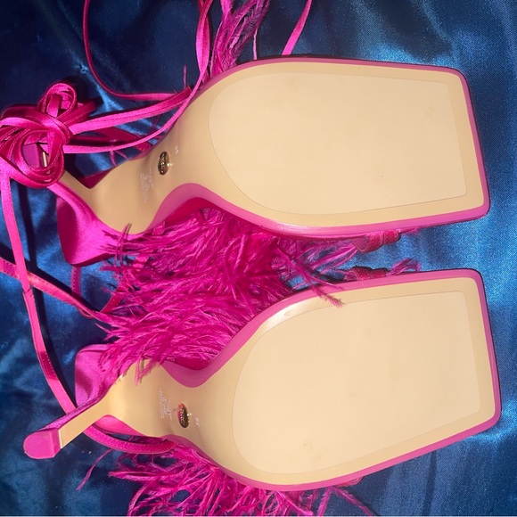 Brand new Zara fuchsia feather heels - Picture 7 of 7